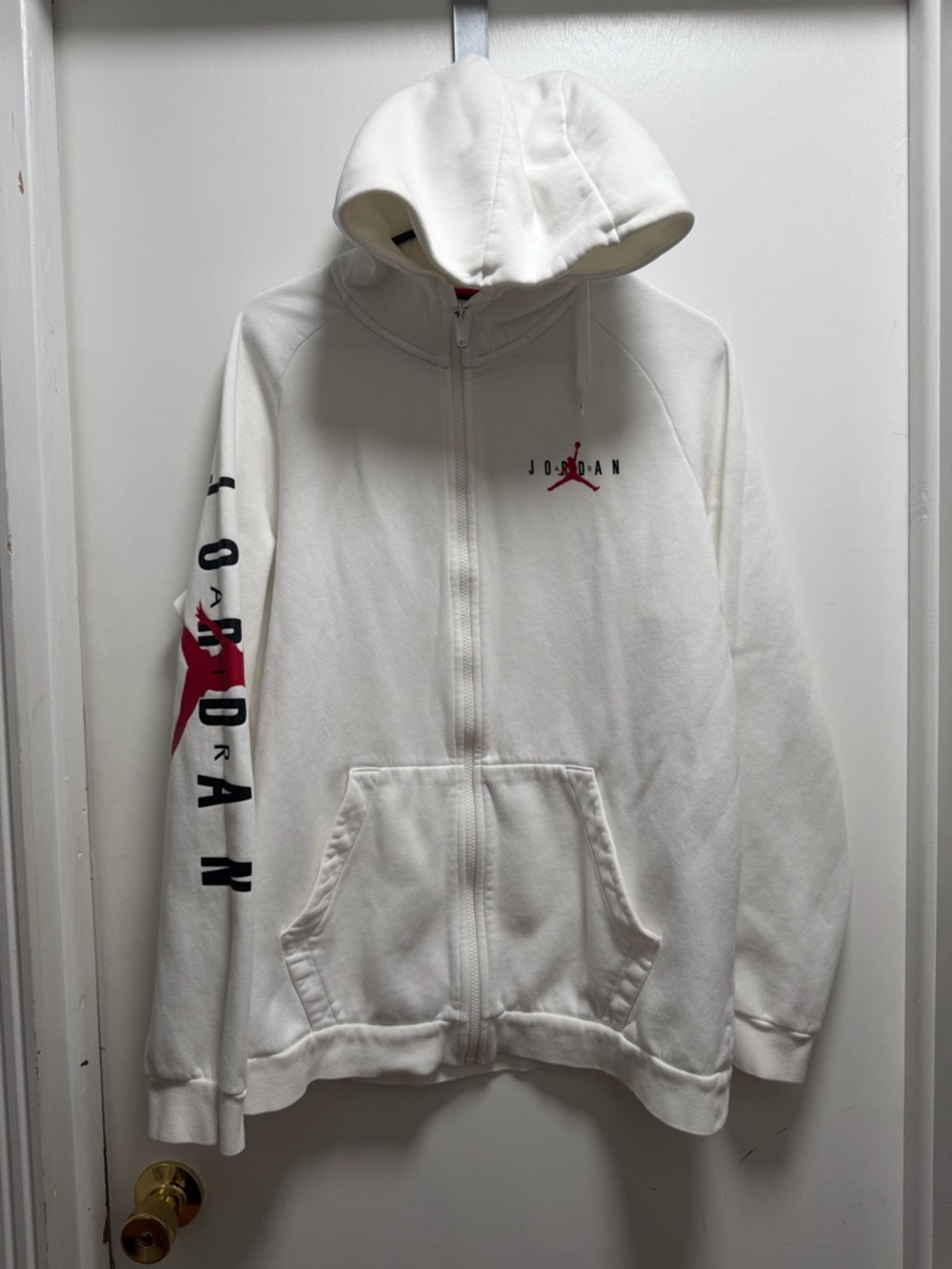 Nike Air Jordan Set Hoodie Pullover XL & Pants L Fleece White Logo Jumping Man